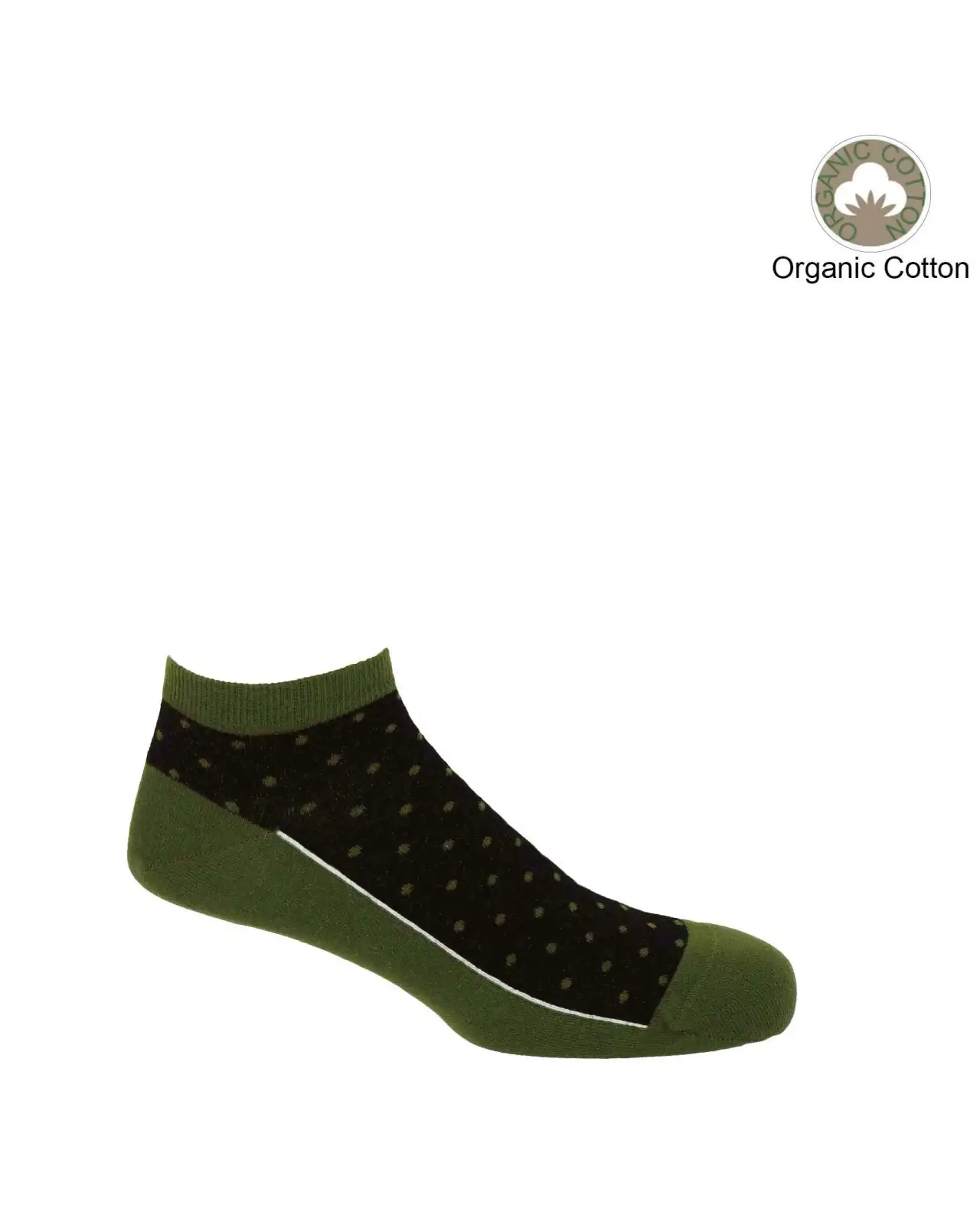 Men PEPER HAROW Polka Mens Organic Trainer Socks - Khaki £14.00