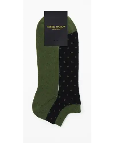 Men PEPER HAROW Polka Mens Organic Trainer Socks - Khaki £14.00