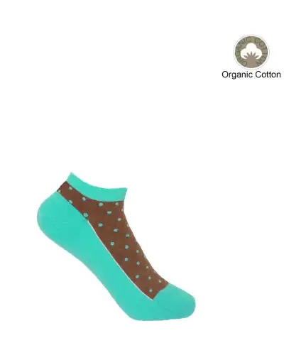 Women PEPER HAROW Polka Womens Organic Trainer Socks - Ocean £11.00