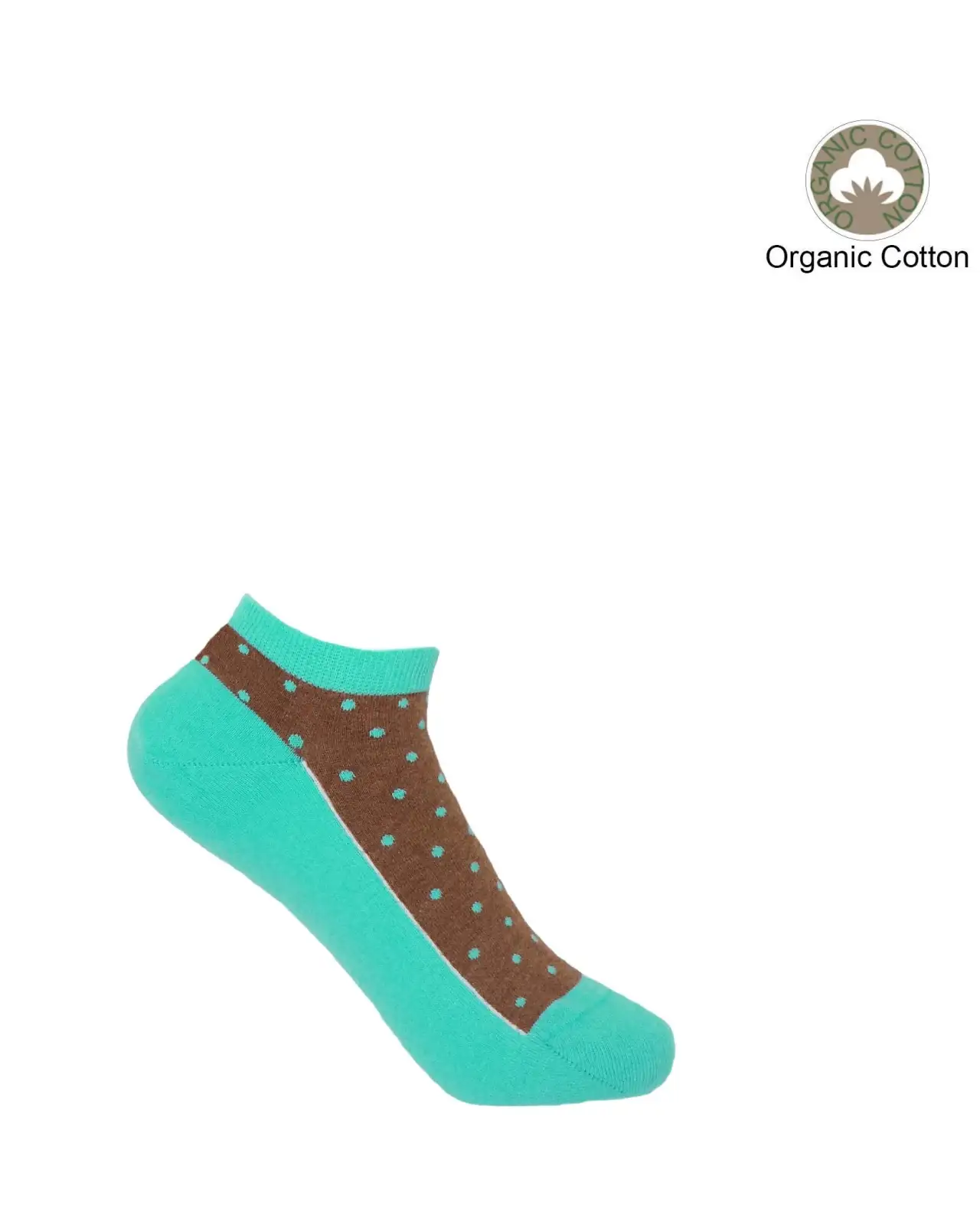 Women PEPER HAROW Polka Womens Organic Trainer Socks - Ocean £11.00