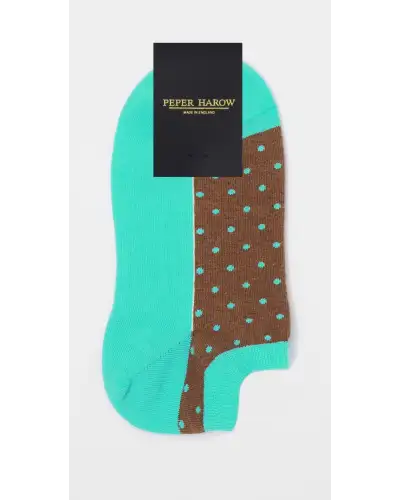 Women PEPER HAROW Polka Womens Organic Trainer Socks - Ocean £11.00