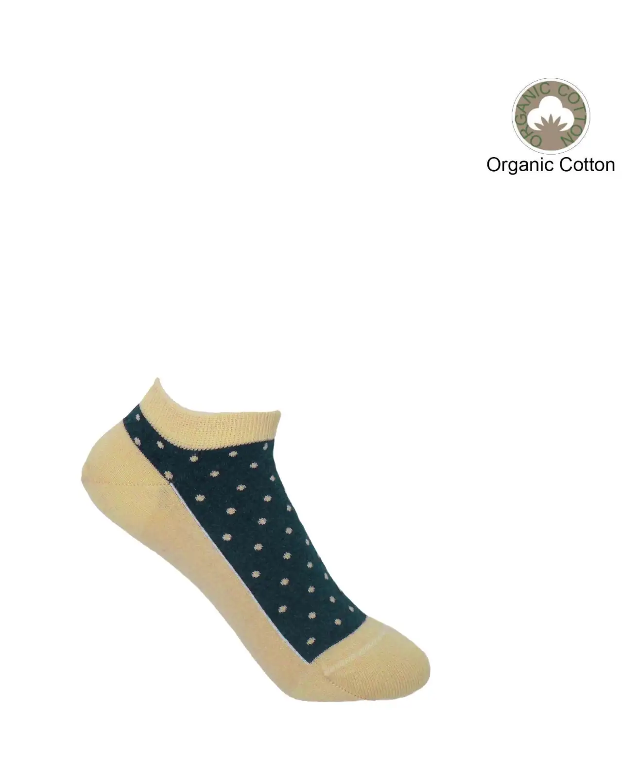 Women PEPER HAROW Polka Womens Organic Trainer Socks - Beige £11.00