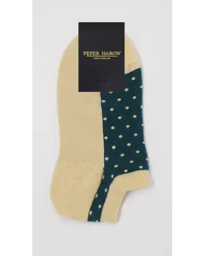 Women PEPER HAROW Polka Womens Organic Trainer Socks - Beige £11.00