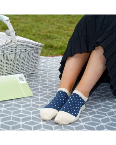 Women PEPER HAROW Polka Womens Organic Trainer Socks - Beige £11.00