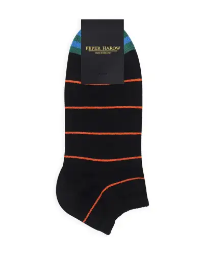 Men PEPER HAROW Thin Stripe Mens Trainer Socks - Black £13.00