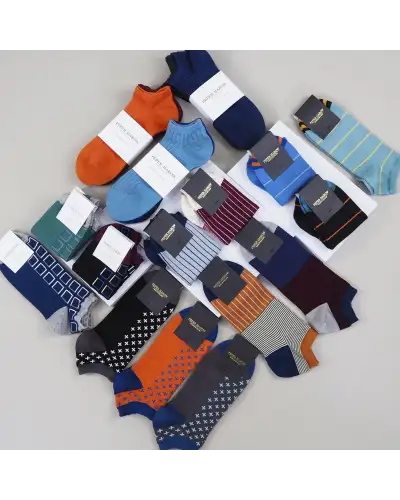 Men PEPER HAROW Thin Stripe Mens Trainer Socks - Black £13.00