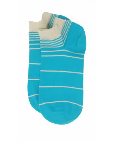 Women PEPER HAROW Retro Stripe Womens Trainer Socks - Blue £11.00