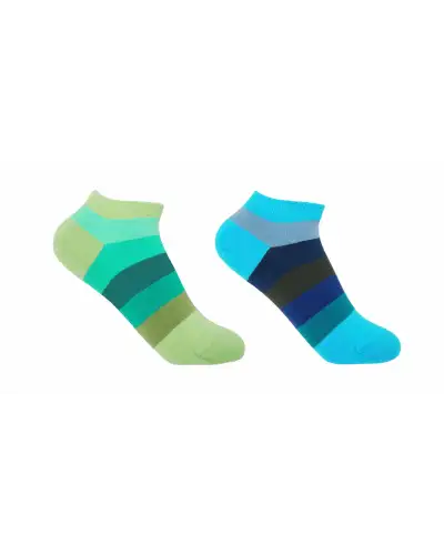 Block Stripe Womens Trainer Socks Bundle - Earth Aqua | PEPER HAROW PH 7708428173486 Women Sock