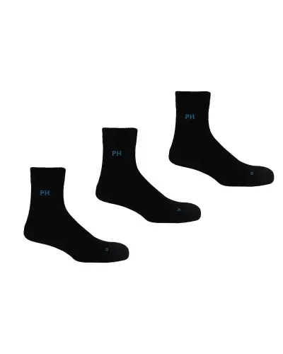 Men PEPER HAROW 3 Pack Essential Quarter Mens Sport Socks - Black £27.00