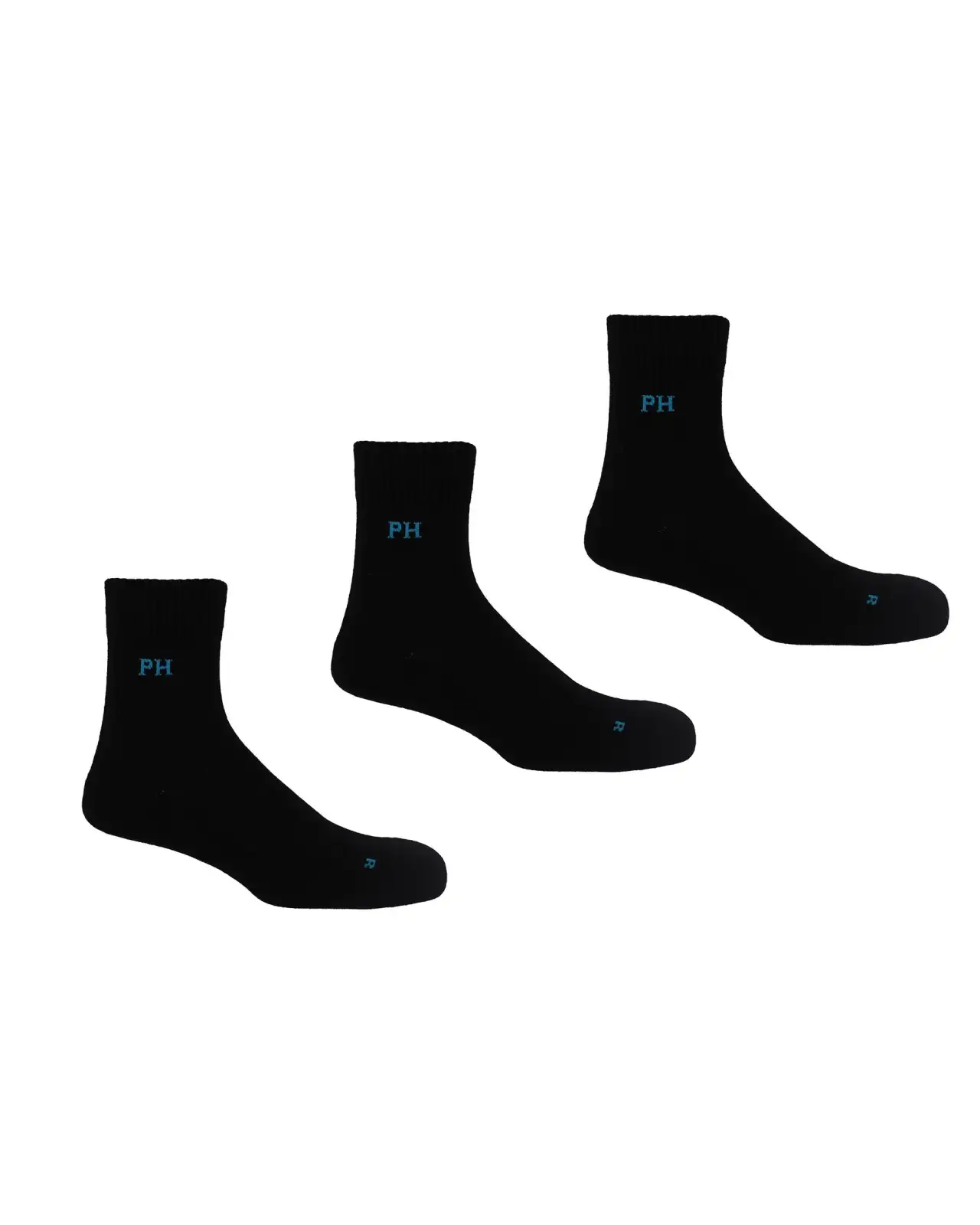 Men PEPER HAROW 3 Pack Essential Quarter Mens Sport Socks - Black £27.00