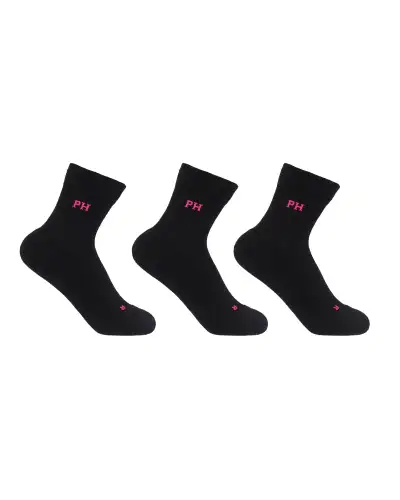 Women PEPER HAROW 3 Pack Essential Quarter Womens Sport Socks - Black £24.00
