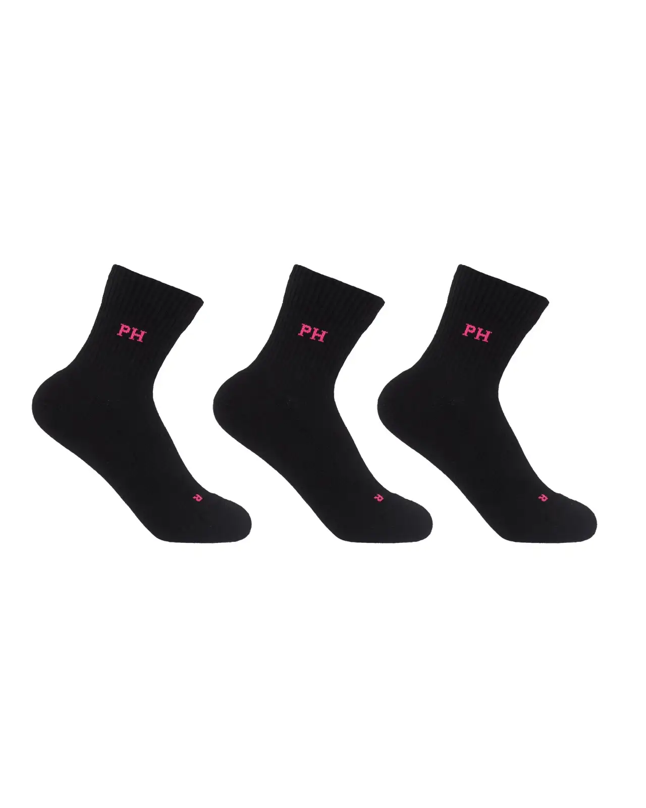 Women PEPER HAROW 3 Pack Essential Quarter Womens Sport Socks - Black £24.00