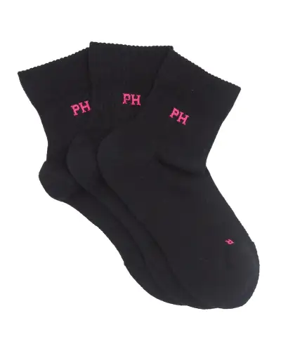 Women PEPER HAROW 3 Pack Essential Quarter Womens Sport Socks - Black £24.00