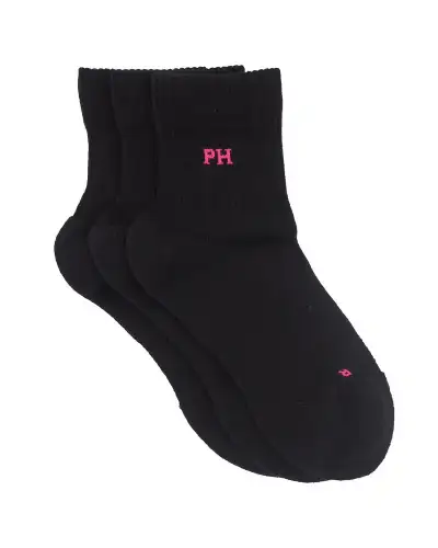 Women PEPER HAROW 3 Pack Essential Quarter Womens Sport Socks - Black £24.00