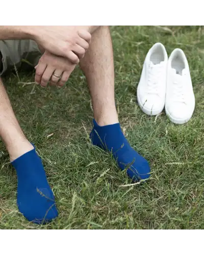 Sport PEPER HAROW MenS Organic Trainer Sports Sock 3 Pack - Orange Grey And Blue £36.00