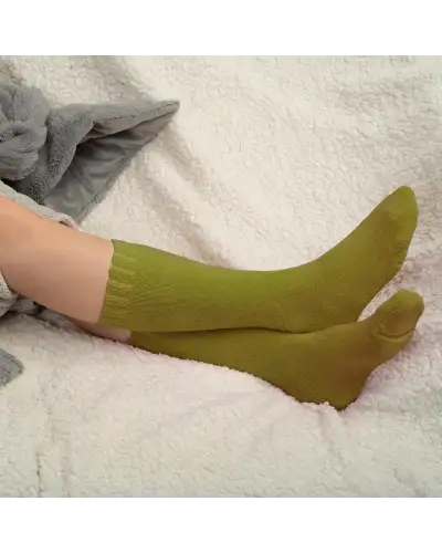 Women PEPER HAROW Ribbed Cuff Womens Bed Socks - Green £15.00