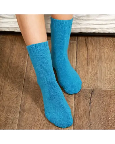 Women PEPER HAROW Ribbed Cuff Womens Bed Socks - Aqua £15.00