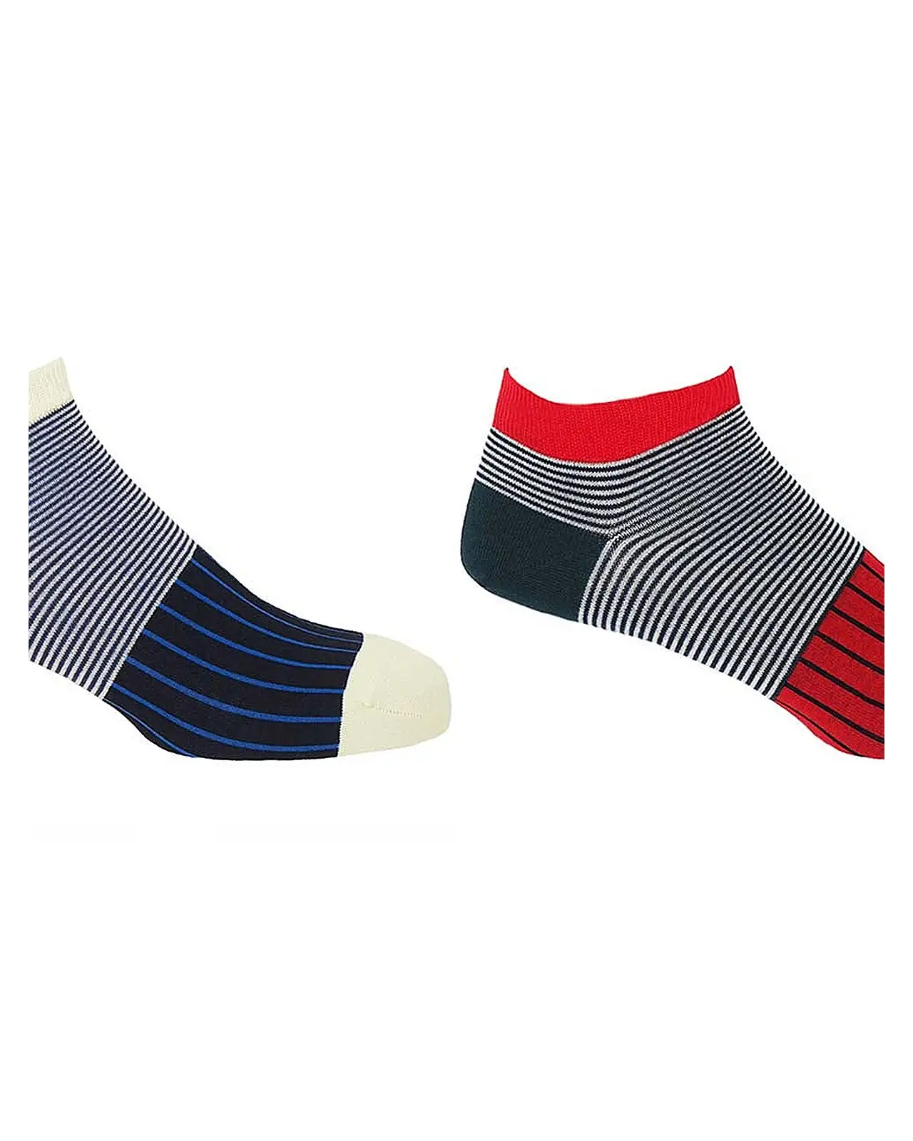 Men PEPER HAROW Oxford Stripe Mens Trainer Socks Bundle - Black Scarlet £18.00