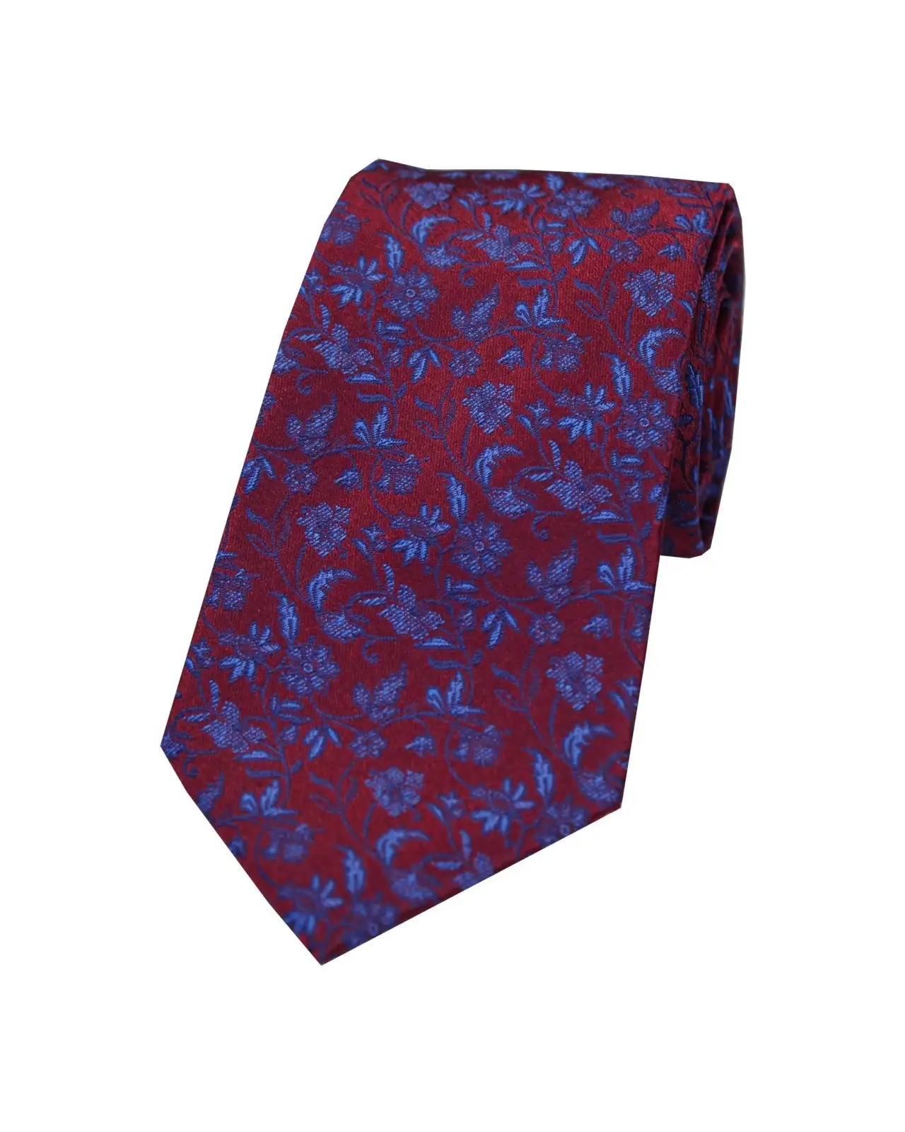 Silk Ties Soprano Ties Soprano Wine With Small Flowers Pattern Silk Tie £24.00