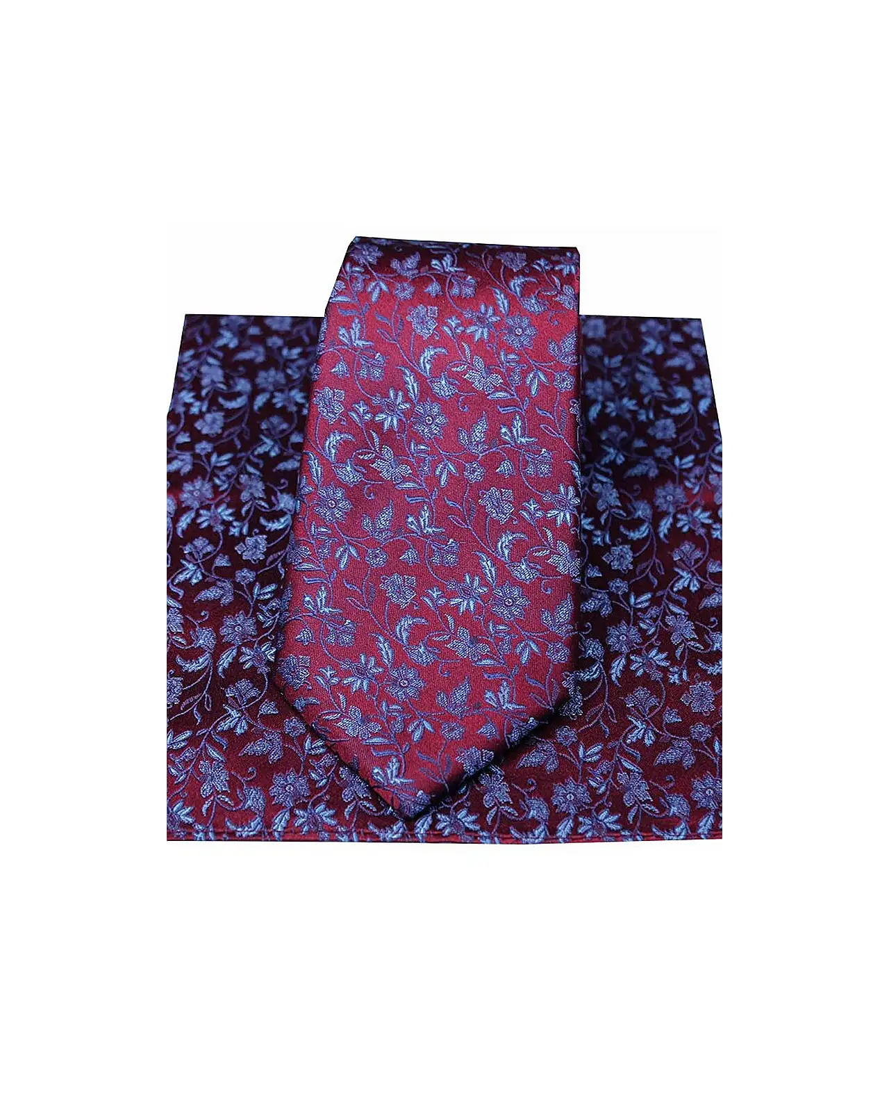 Silk Hankies Soprano Ties Soprano Wine With Small Flowers Silk Tie and Hanky £34.00