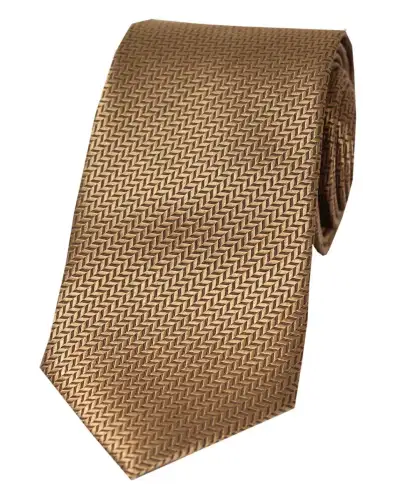 Silk Ties Soprano Ties Soprano Bronze Herringbone Silk Tie £23.00