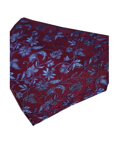 Silk Hankies Soprano Ties Soprano Wine With Small Blue Flowers Silk Hanky £15.00