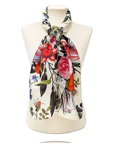 Scarves Fox and Chave Van Kessel Cream Silk Habotai Scarf £42.00