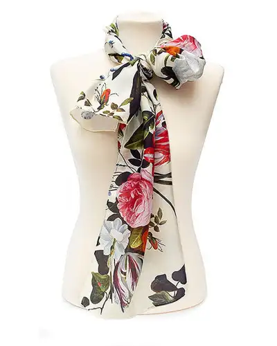 Scarves Fox and Chave Van Kessel Cream Silk Habotai Scarf £42.00
