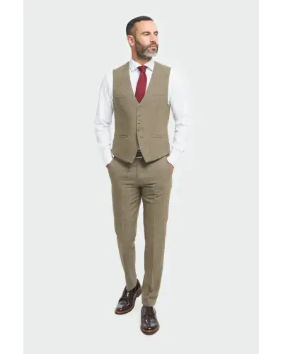 Waistcoats Victory and Innsbruck Gaston Sage Tweed Waistcoat £25.00