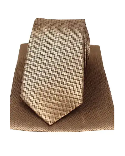 Silk Hankies Soprano Ties Soprano Bronze Herringbone Silk Tie And Hanky Set £34.00