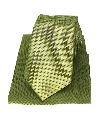 Silk Hankies Soprano Ties Soprano Pistachio Herringbone Silk Tie And Hanky Set £34.00