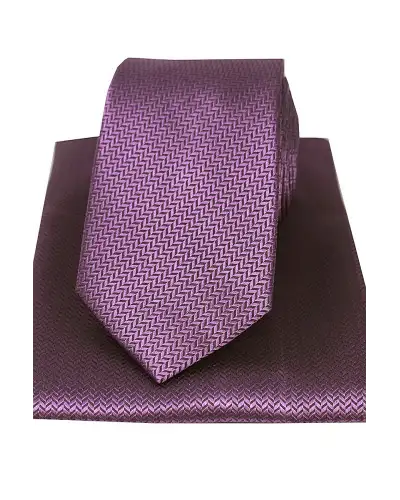Silk Hankies Soprano Ties Soprano Lilac Herringbone Silk Tie And Hanky Set £34.00