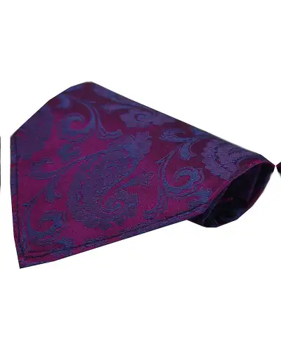 Silk Hankies Soprano Ties Soprano Luxury Plum And Blue Paisley Silk Hanky £15.00
