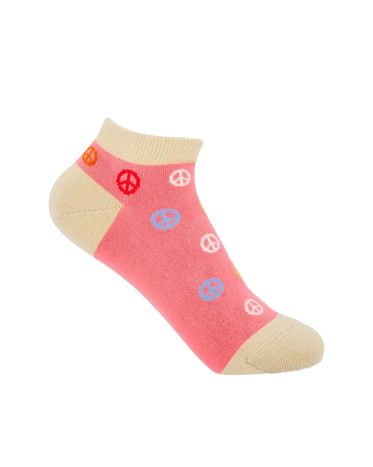 Women PEPER HAROW Peace Womens Trainer Socks - Pink £11.00