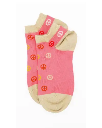 Women PEPER HAROW Peace Womens Trainer Socks - Pink £11.00
