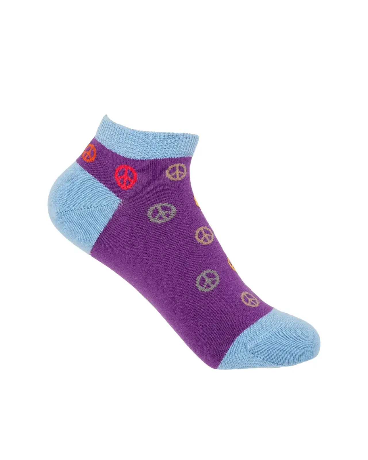 Women PEPER HAROW Peace Womens Trainer Socks - Purple £11.00
