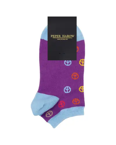 Women PEPER HAROW Peace Womens Trainer Socks - Purple £11.00