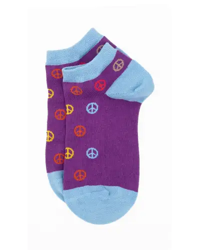 Women PEPER HAROW Peace Womens Trainer Socks - Purple £11.00