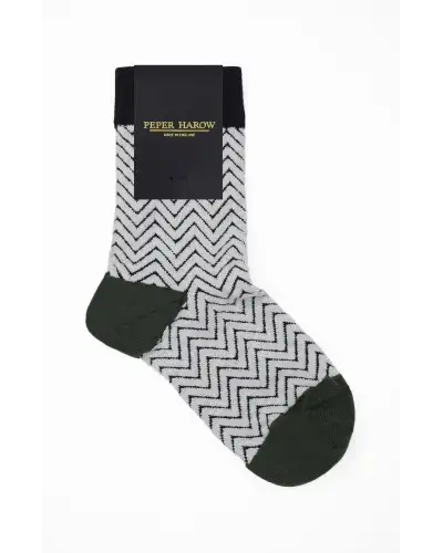 Women PEPER HAROW Zigzag Womens Socks - White £15.00