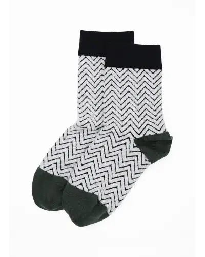 Women PEPER HAROW Zigzag Womens Socks - White £15.00