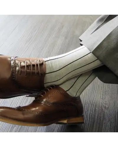 Men PEPER HAROW Pin Stripe Mens Socks - Ash £16.00
