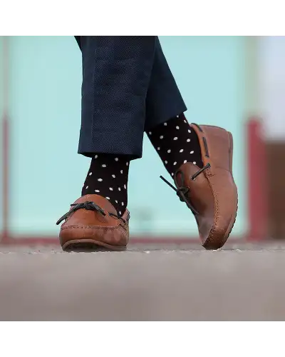 Men PEPER HAROW Pin Polka Mens Socks - Black £16.00