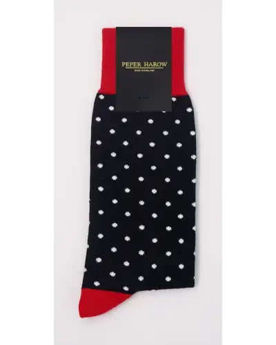 Men PEPER HAROW Pin Polka Mens Socks - Black £16.00