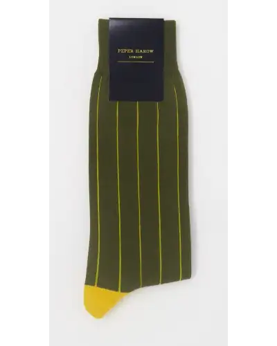 Men PEPER HAROW Pin Stripe Mens Socks - Green £16.00