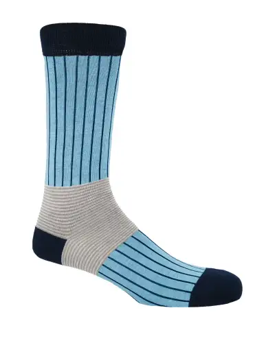 Men PEPER HAROW Oxford Stripe Mens Socks - Blue £16.00