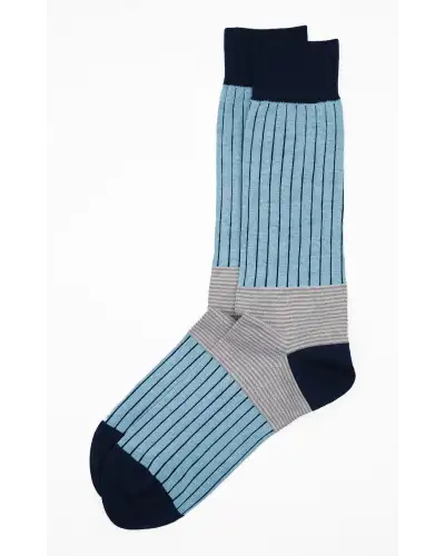 Men PEPER HAROW Oxford Stripe Mens Socks - Blue £16.00