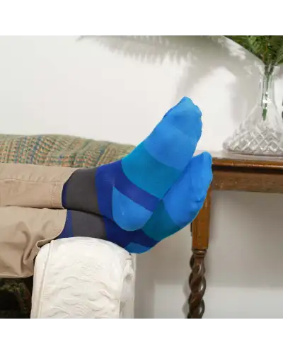 Men PEPER HAROW Block Stripe Mens Socks - Aqua £16.00