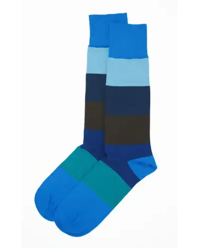 Men PEPER HAROW Block Stripe Mens Socks - Aqua £16.00