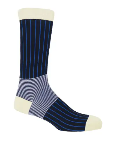 Men PEPER HAROW Oxford Stripe Mens Socks - Black £16.00