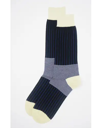 Men PEPER HAROW Oxford Stripe Mens Socks - Black £16.00